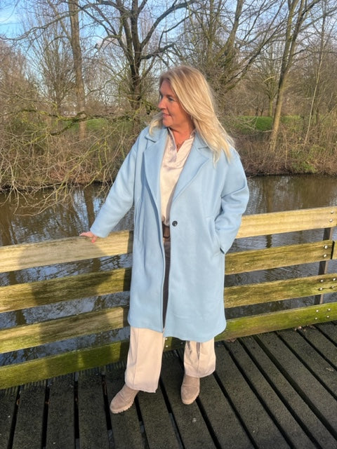 Lange jas nikkie blauw