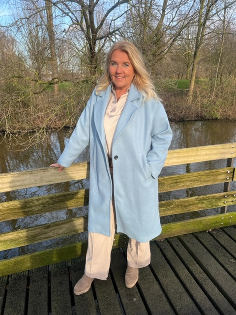 Lange jas nikkie blauw