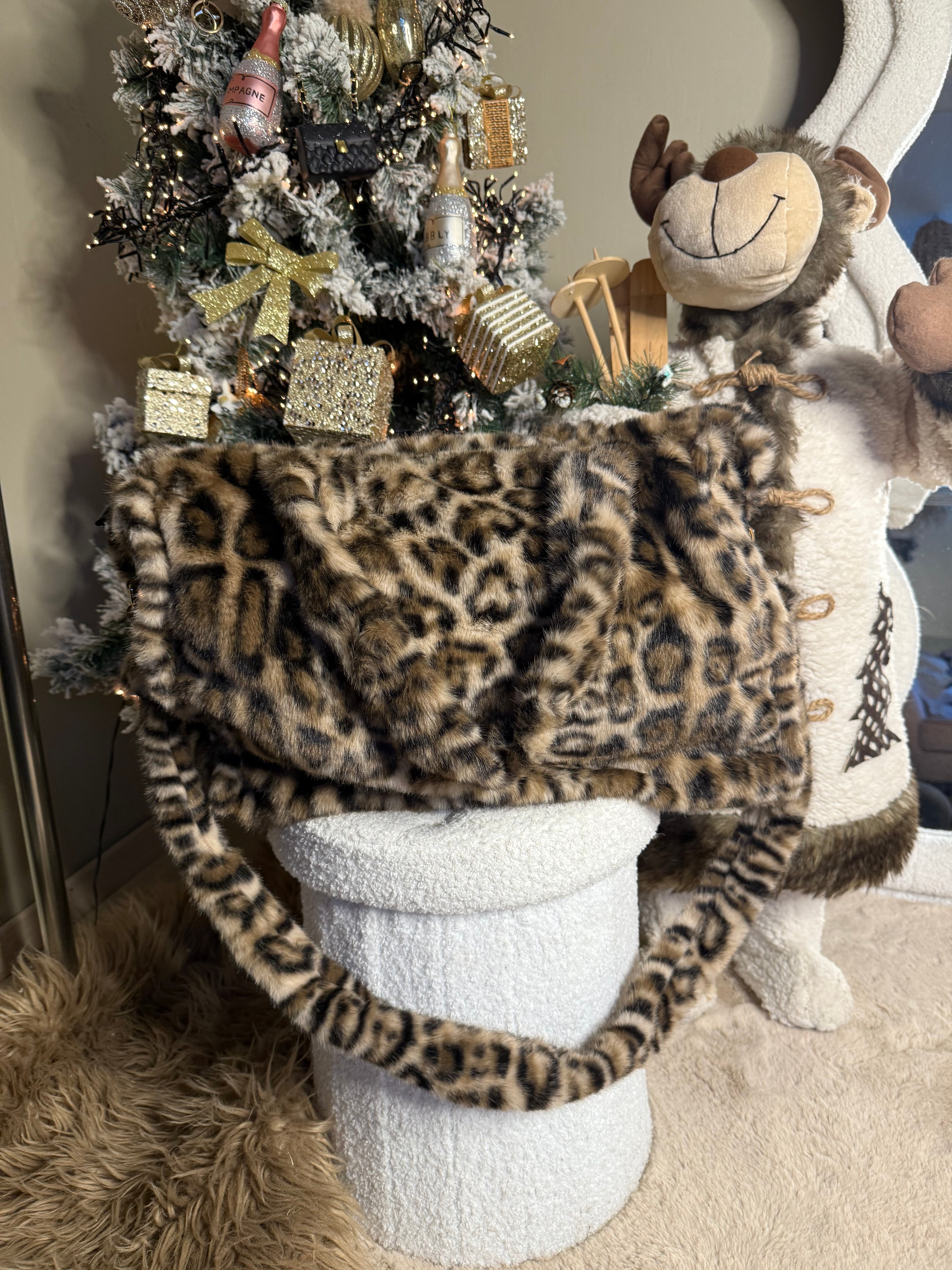 Fluffy bag tijgerprint