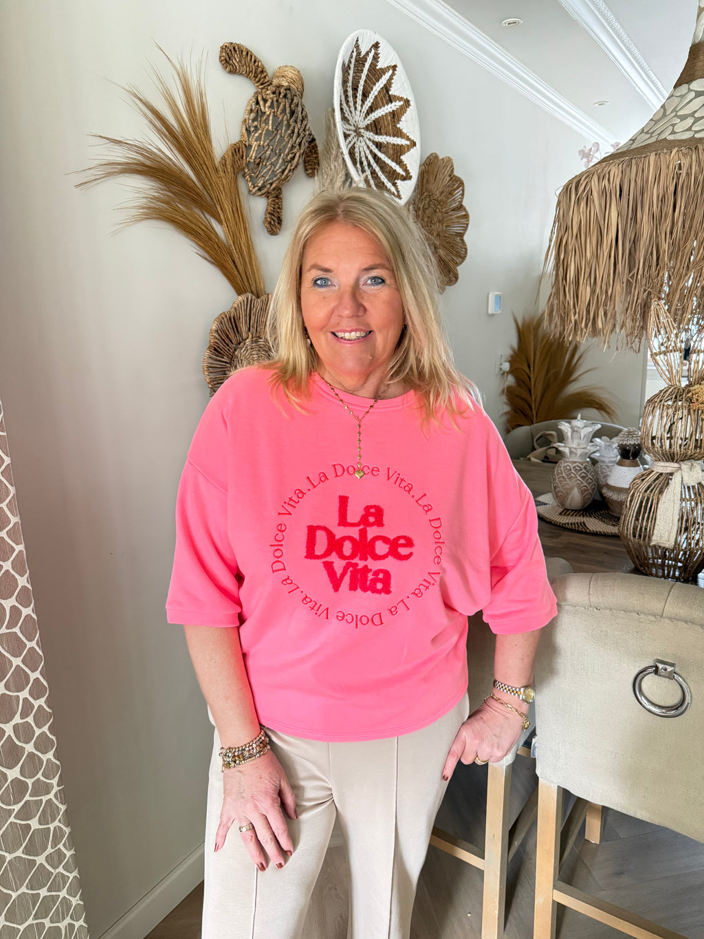 La dolce vita top fuchsia