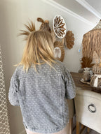 Denim glitter jasje grijs