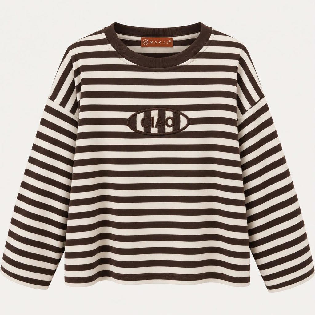 Oversized Striped Longsleeve Bruin