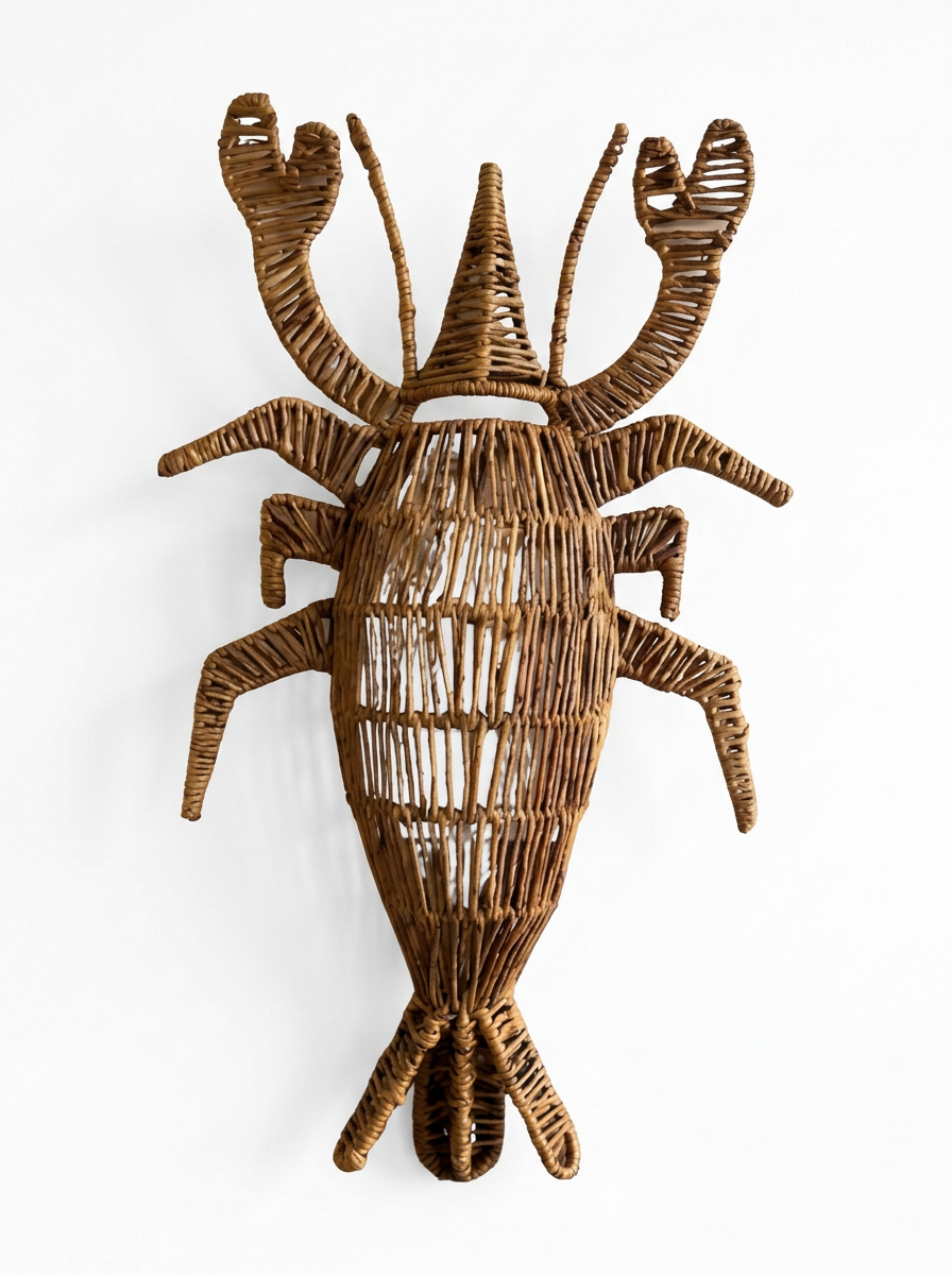 Handgemaakte kreeft wanddecoratie van waterhyacint - Boho Ibiza stijl
muurdecoratie