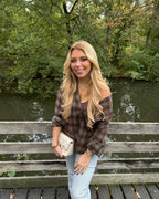 French kiss blouse bruin