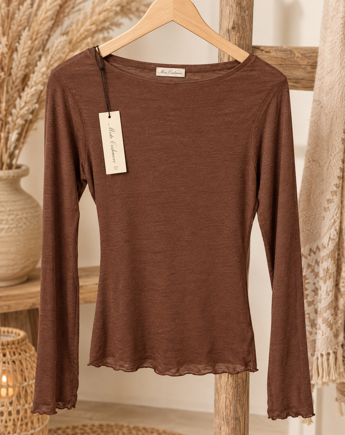 Cashmere Top – Chocoladebruin 