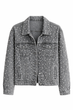 Denim glitter jasje grijs