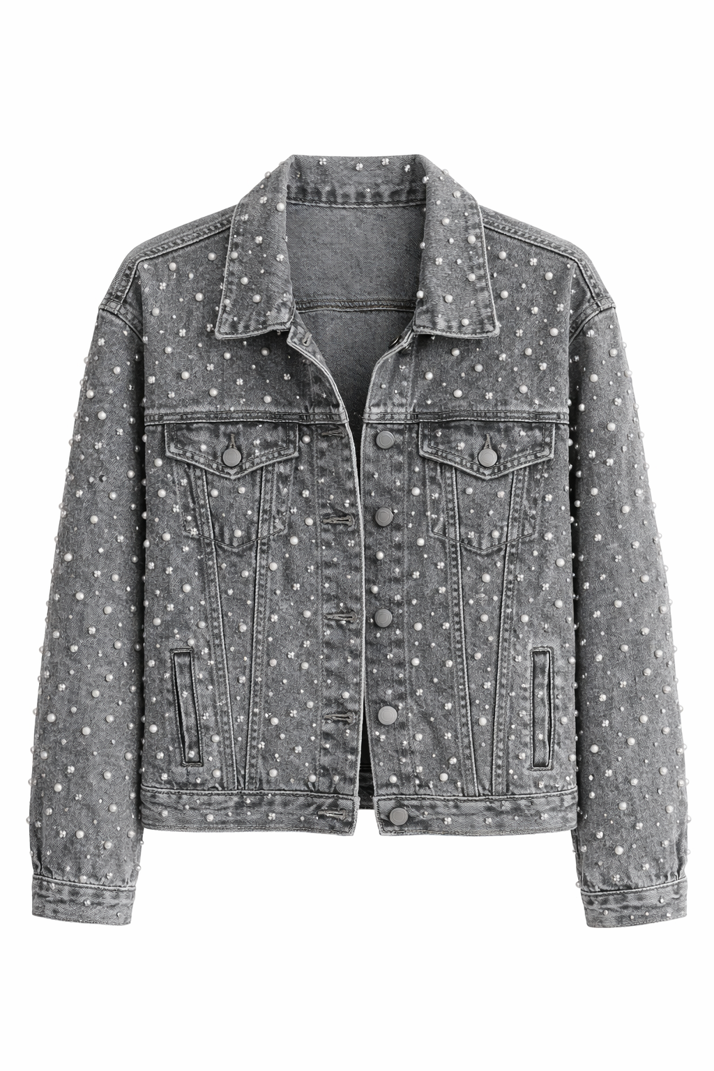 Denim glitter jasje grijs