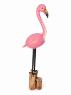 Roze Flamingo decoratie op Houten Voet – Tropische decoratie
