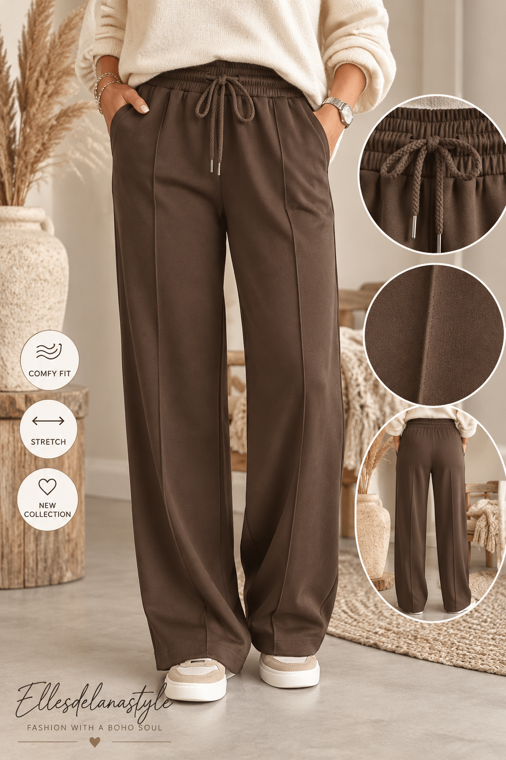 Comfy & Chic Jog Pantalon Bruin