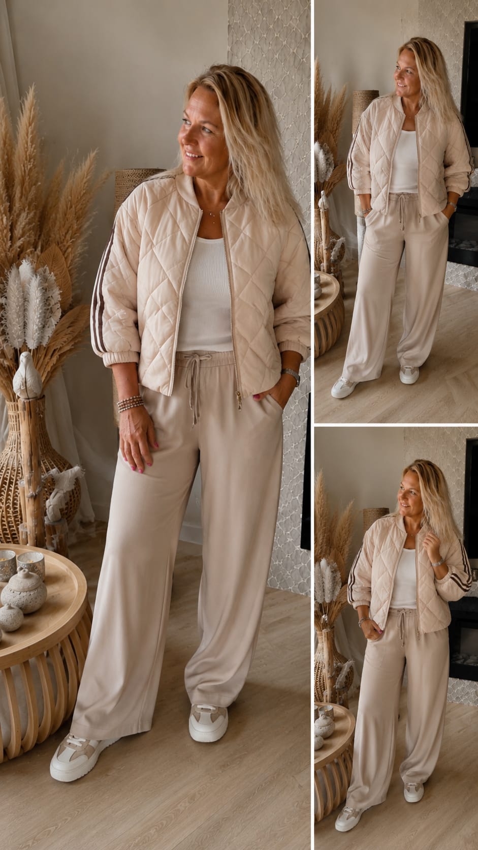 Striped jacket beige