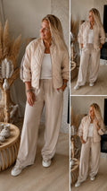 Striped jacket beige