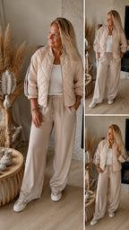 Striped jacket beige
