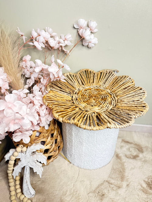 Bohemian Bloem Wandschaal - Handgemaakt op Bali - Ibiza Style - Waterhyacint