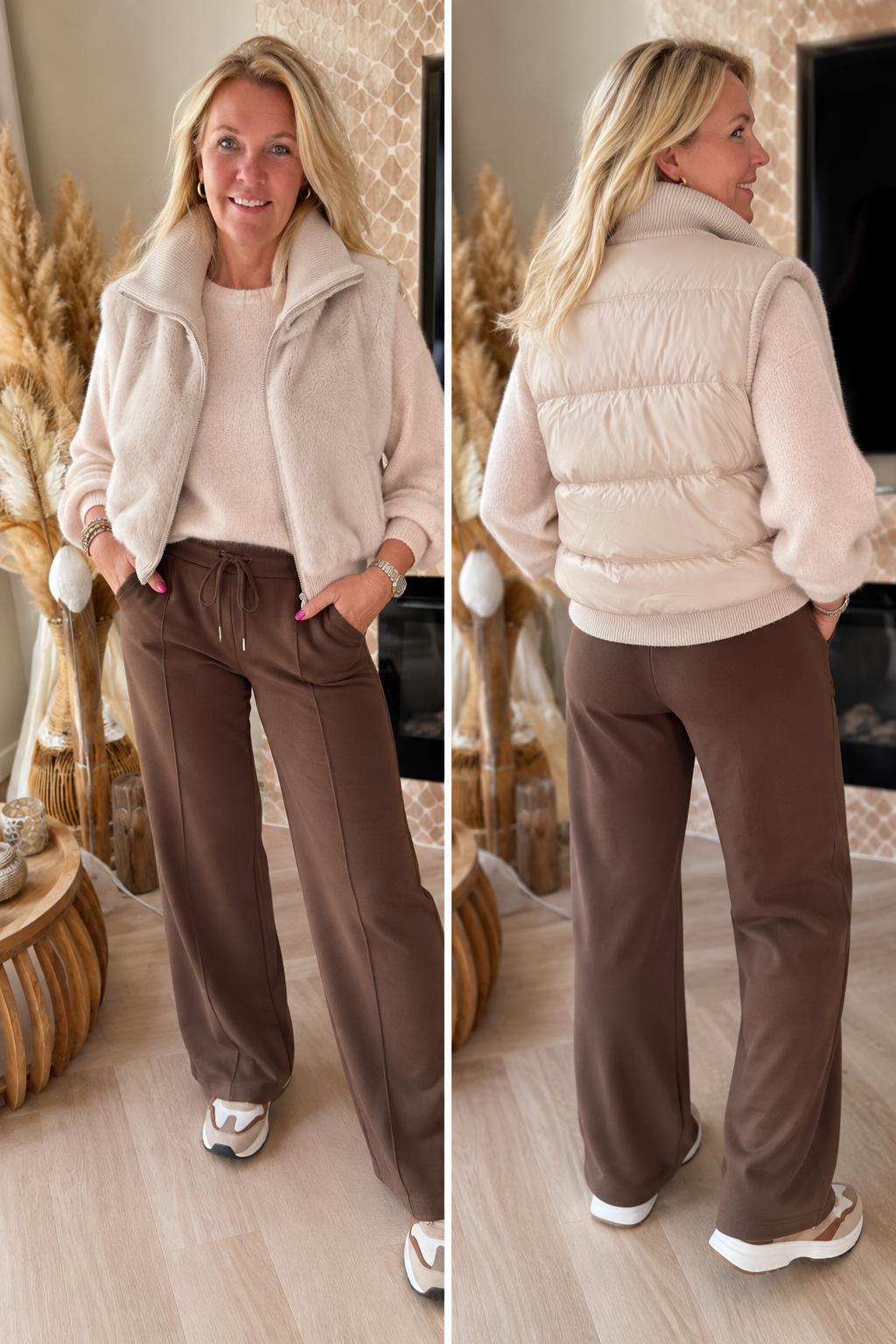 Fake Fur Bodywarmer – Beige