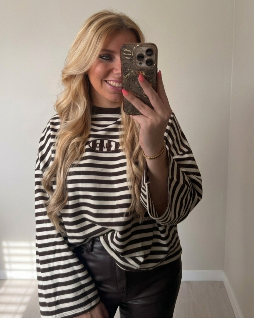 Oversized Striped Longsleeve Bruin