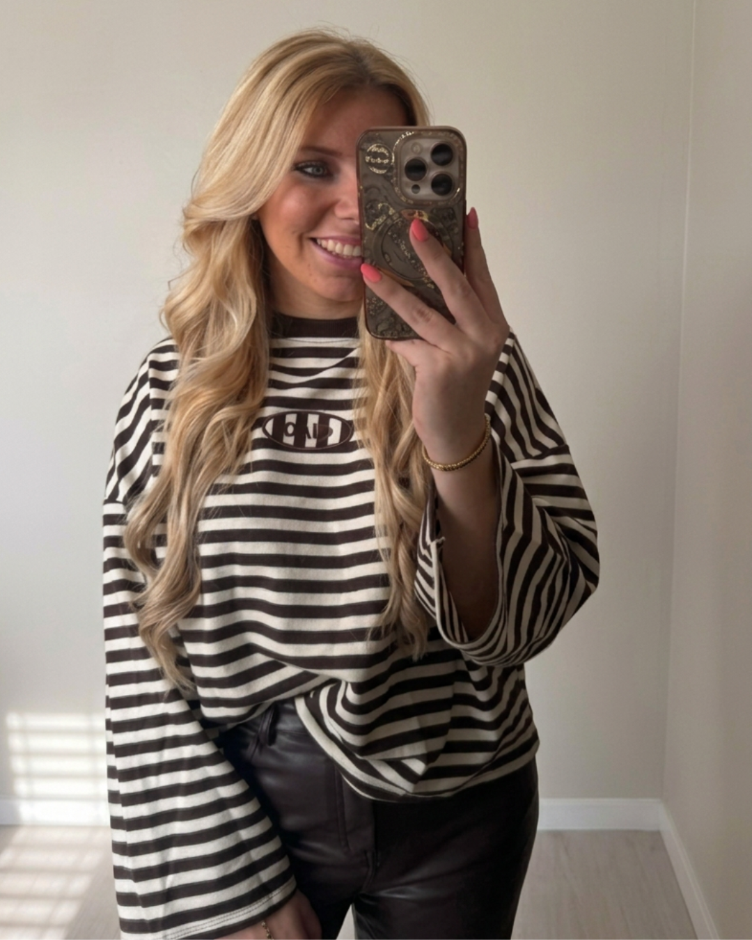 Oversized Striped Longsleeve Bruin