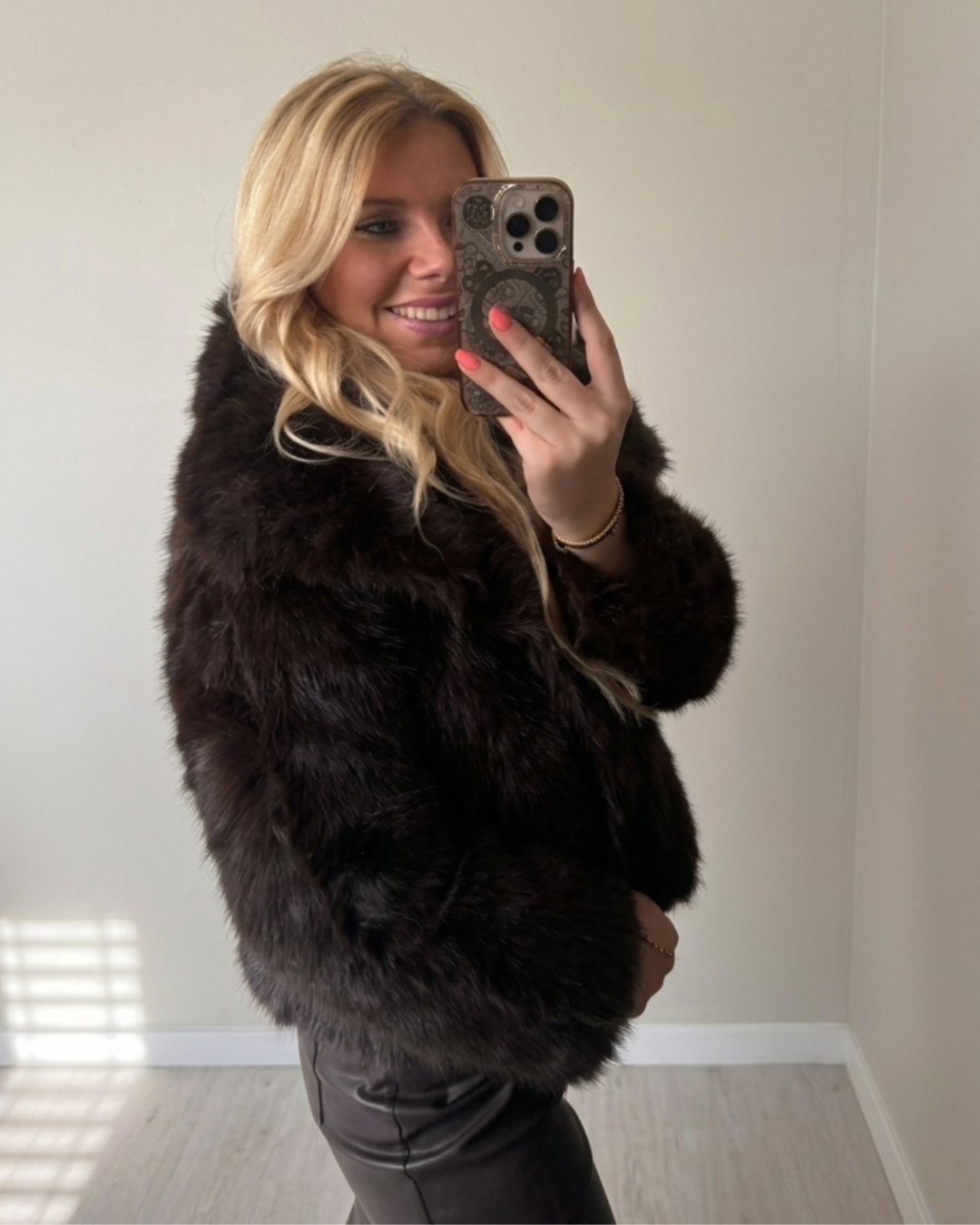 Faux Fur Jas Choco