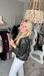 Cropped jacket green