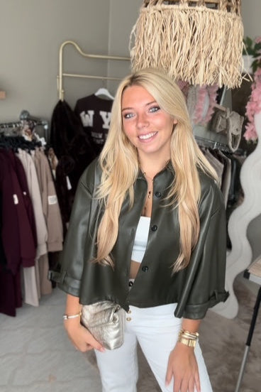 Cropped jacket green
