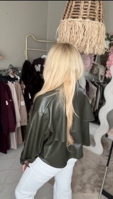 Cropped jacket green