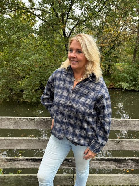 French kiss blouse blauw