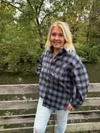 French kiss blouse blauw