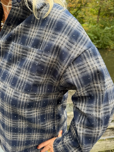 French kiss blouse blauw