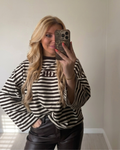 Oversized gestreepte longsleeve bruin voor dames van EllesDelanaStyle   
