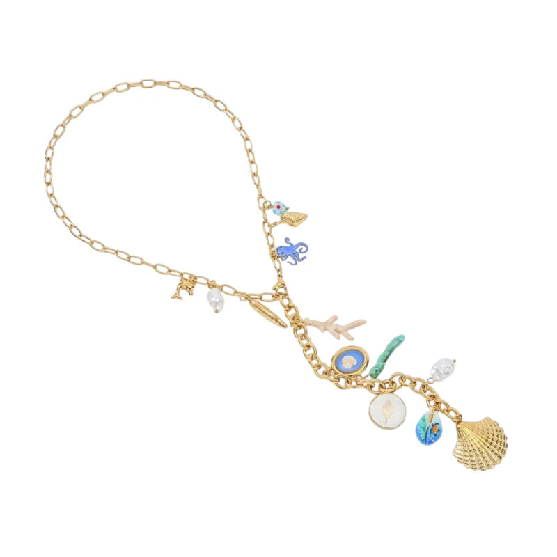 Gouden Charm Ketting – Zee & Schelp Design