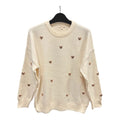 Heart trui beige