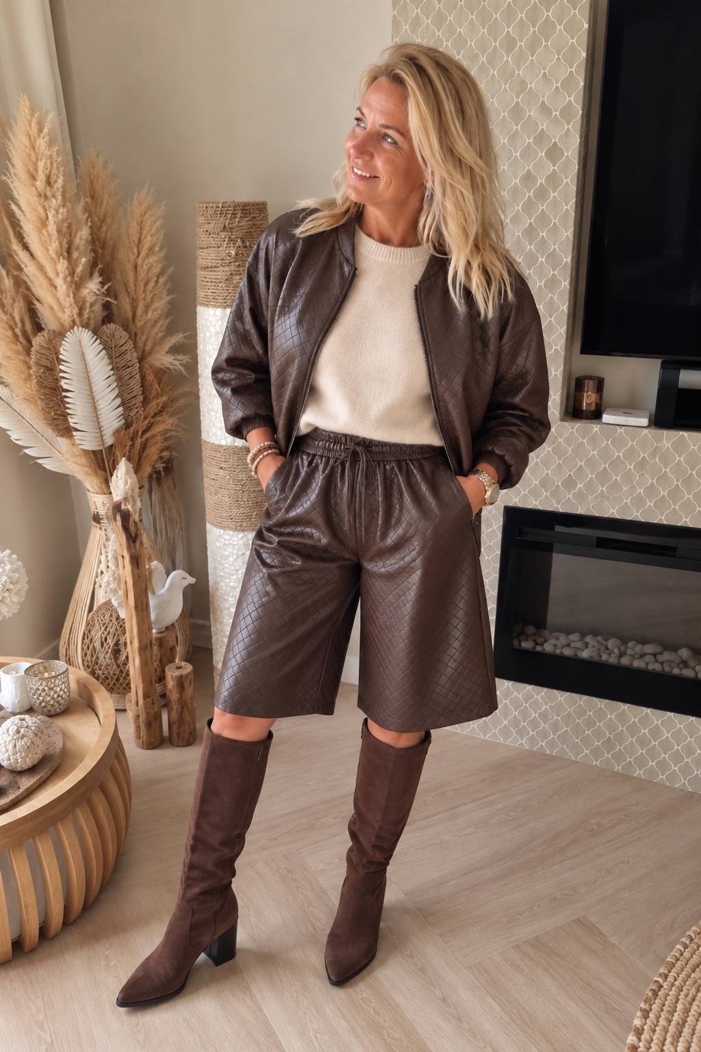 Quilted Leatherlook Bermuda