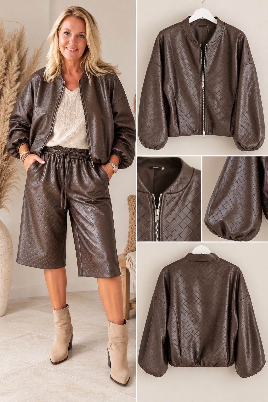 Quilted Leatherlook Jasje – Chocolate Brown 🤎