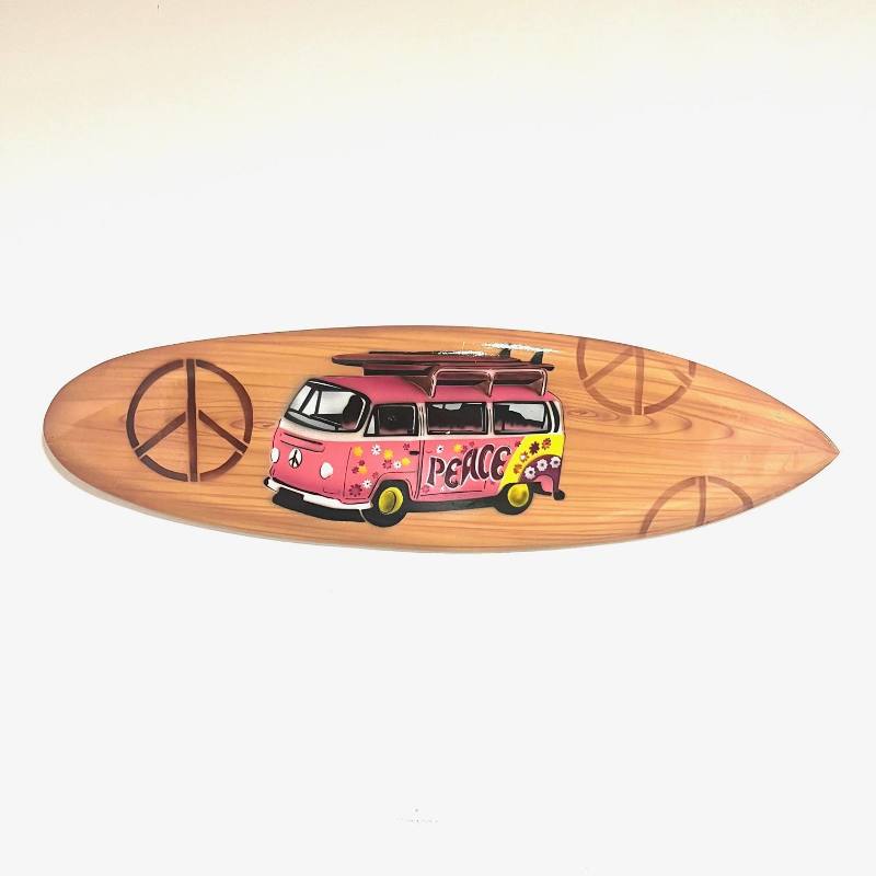 Houten surfboard decoratie bordje - Ibiza beach stijl wanddecoratie