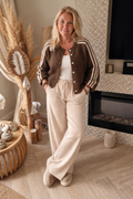 Vestje Cosy Stripes Bruin