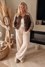 Vestje Cosy Stripes Bruin