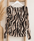 Zebra Print Top – Beige & Zwart 🤎🖤