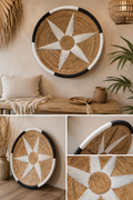 Wanddecoratie Ster – Seagrass & Katoen (Ø 60 cm)