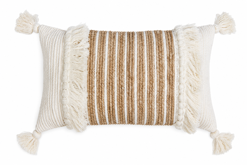 Handgemaakt Kussen van Premium Nieuw-Zeelandse Wol – Boho Stijl