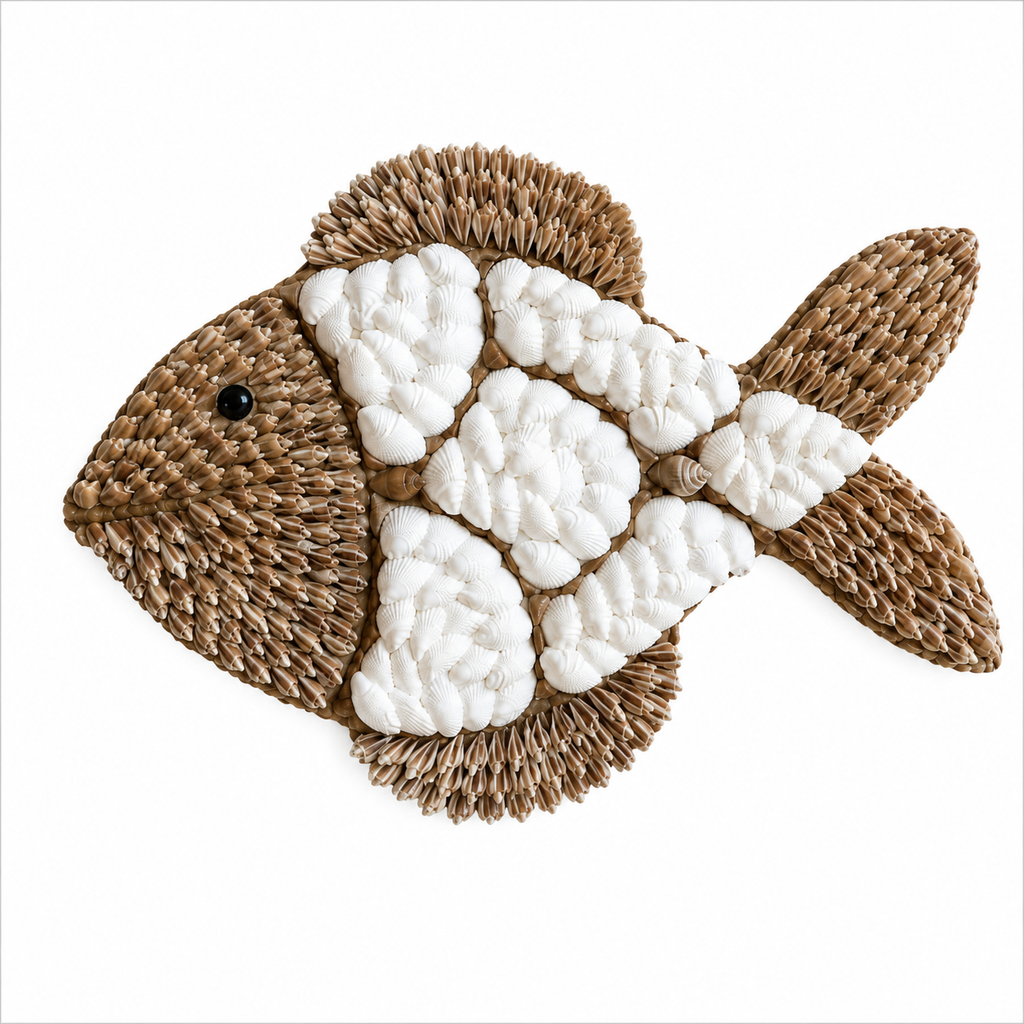 Handgemaakte Boho Vis - Ibiza Style - Schelpen & Bali Craft - 20cm