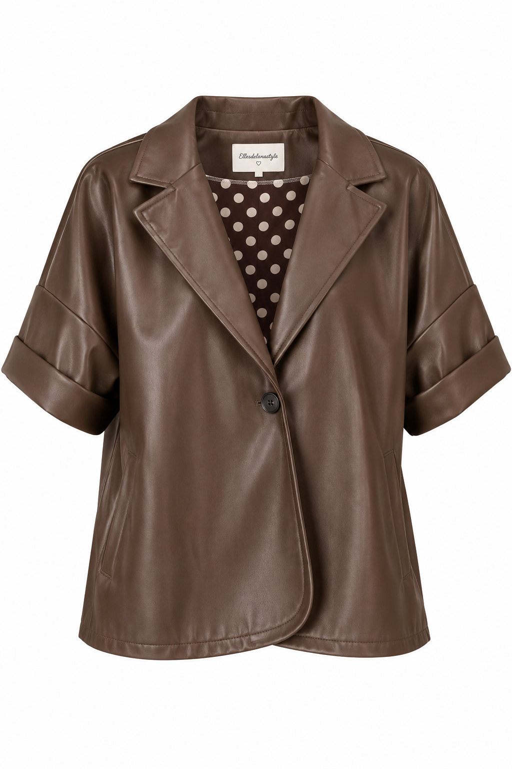 🤎 Bruine Leatherlook Blazer