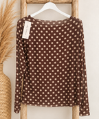 Brown Dots – Transparante Top met Stippen 🤎