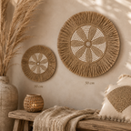 Boho Schelpen Wanddecoratie Rond-Ibiza Stijl Naturel S