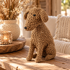 Handgemaakt Decoratie-Hond "Doodle" – Naturel/Bruin