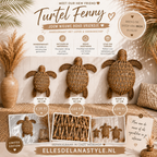 Handgevlochten Schildpad 'Fenny' - Waterhyacint  - Boho Decoratie - Bali