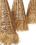 Boho Lampenkap Waterhyacint met Raffia Rand - Handgemaakt Bali - Naturel
