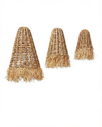 Boho Lampenkap Waterhyacint met Raffia Rand - Handgemaakt Bali - Naturel