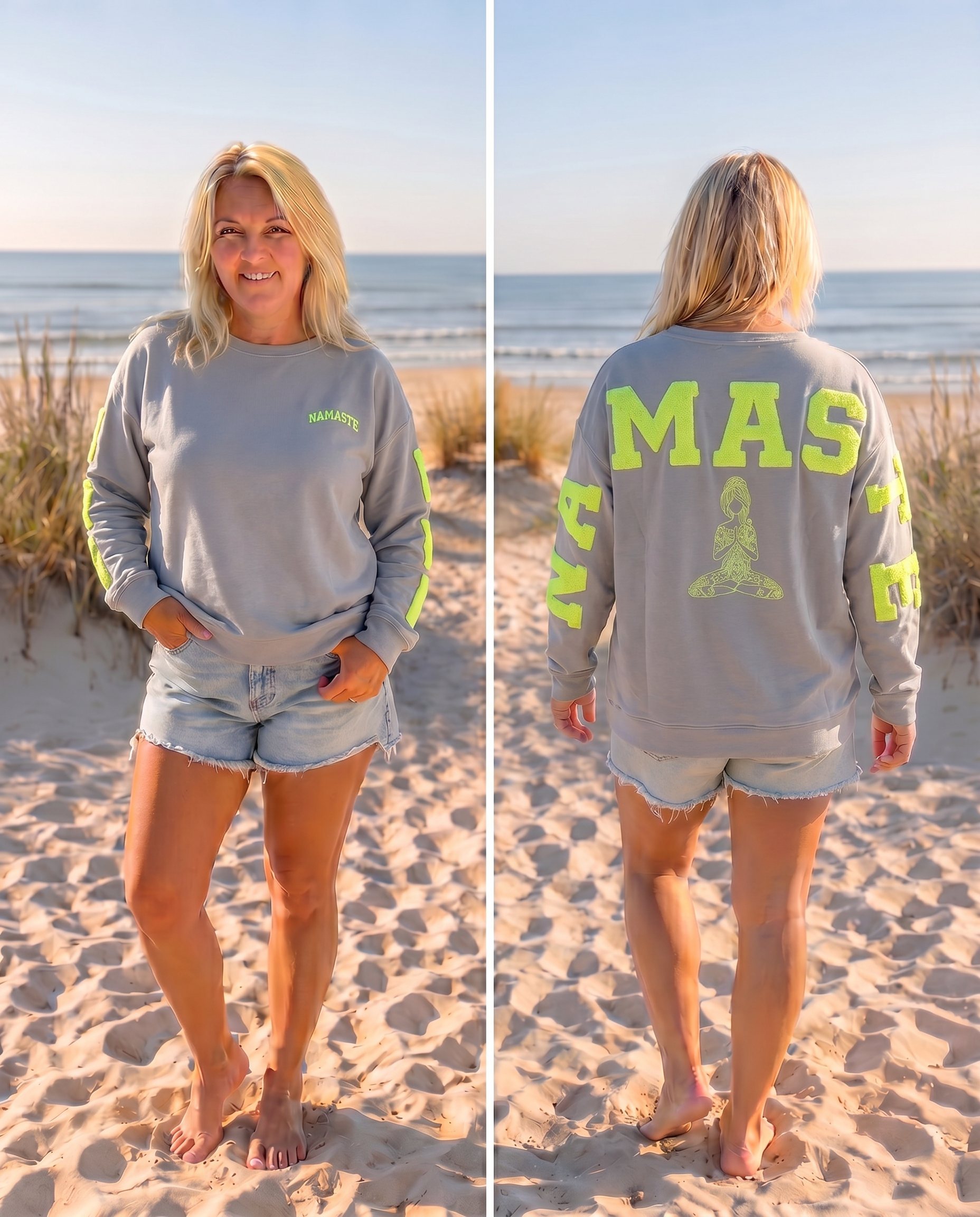 Namaste Oversized Sweater LichtGrijs