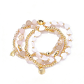 Armbandenset Goudkleurig met Schelp & Jade Stone