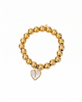 Gouden Kralen Armband met Hart Bedel & Schelp –  Stainless Steel
