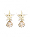 Gouden Zeester Oorbellen met Schelp – Grote Statement Oorbellen Dames Zomer